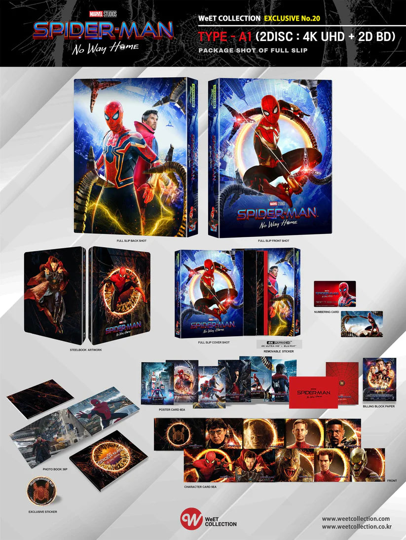 Spider-Man : No Way Home 4K Blu-ray Steelbook WeET Collection Exclusive #20 Full Slip A1 - PREORDER