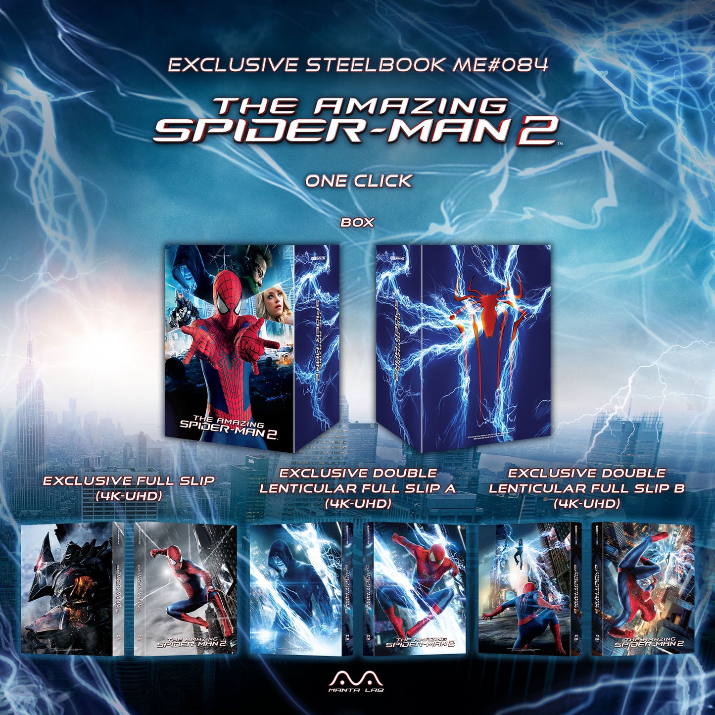 The Amazing Spider-Man 2 4K Blu-ray Steelbook Manta Lab Exclusive ME#84 One Click Box Set - PREORDER