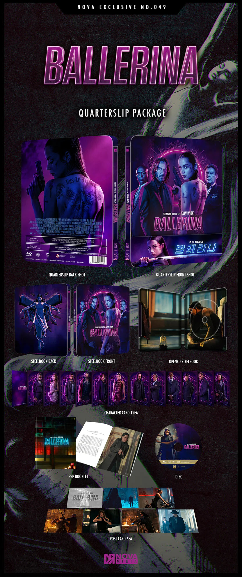 Ballerina Blu-ray Steelbook Novamedia Exclusive #49 1/4 Quarter Slip - PREORDER