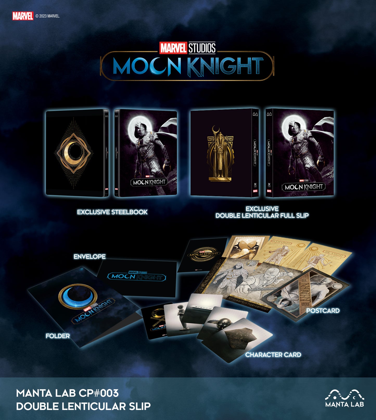 Moon Knight (Discless) Steelbook Manta Lab MCP#003 Double Lenticular Full Slip - PREORDER