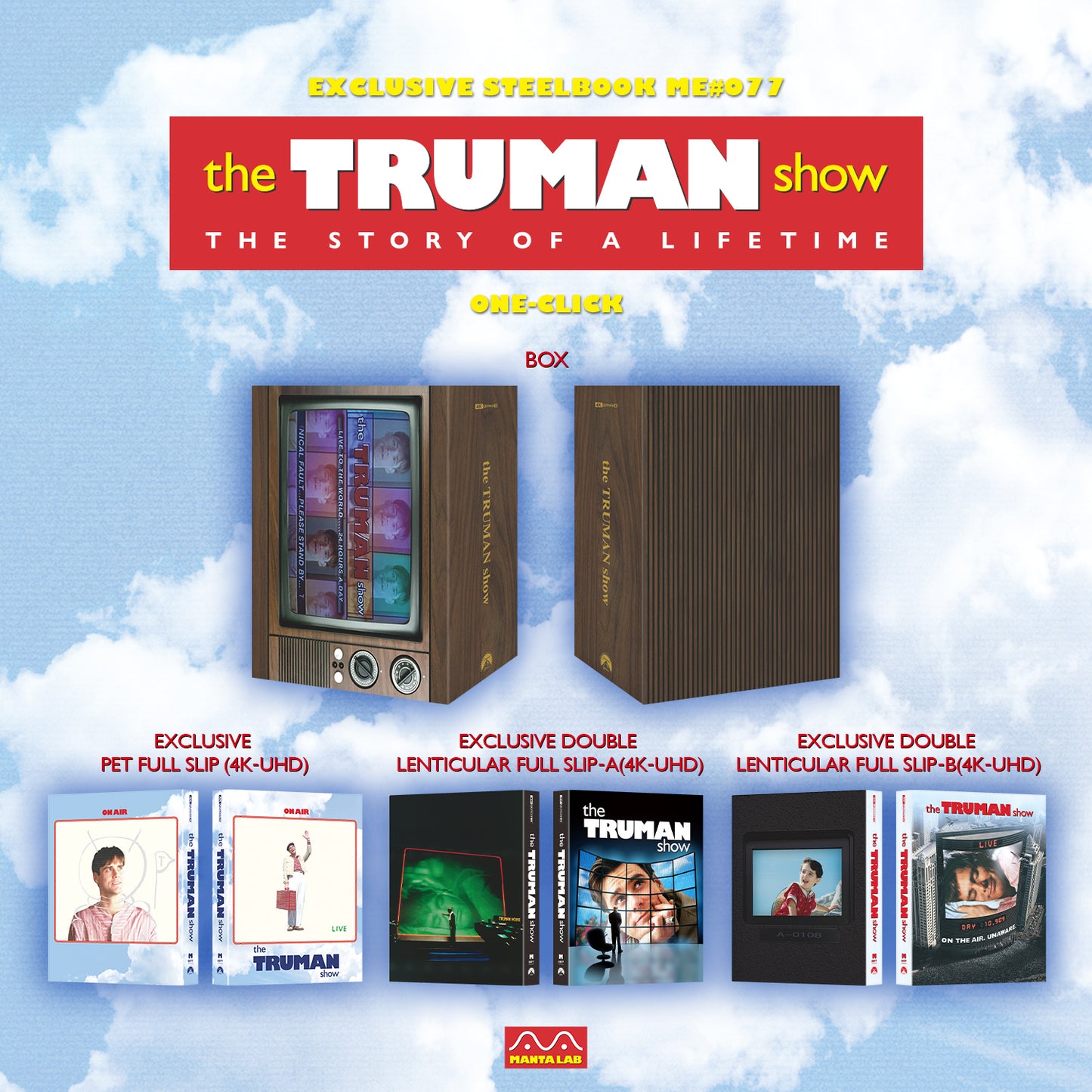 The Truman Show 4K UHD Steelbook Manta Lab Exclusive ME#77 One Click Box Set