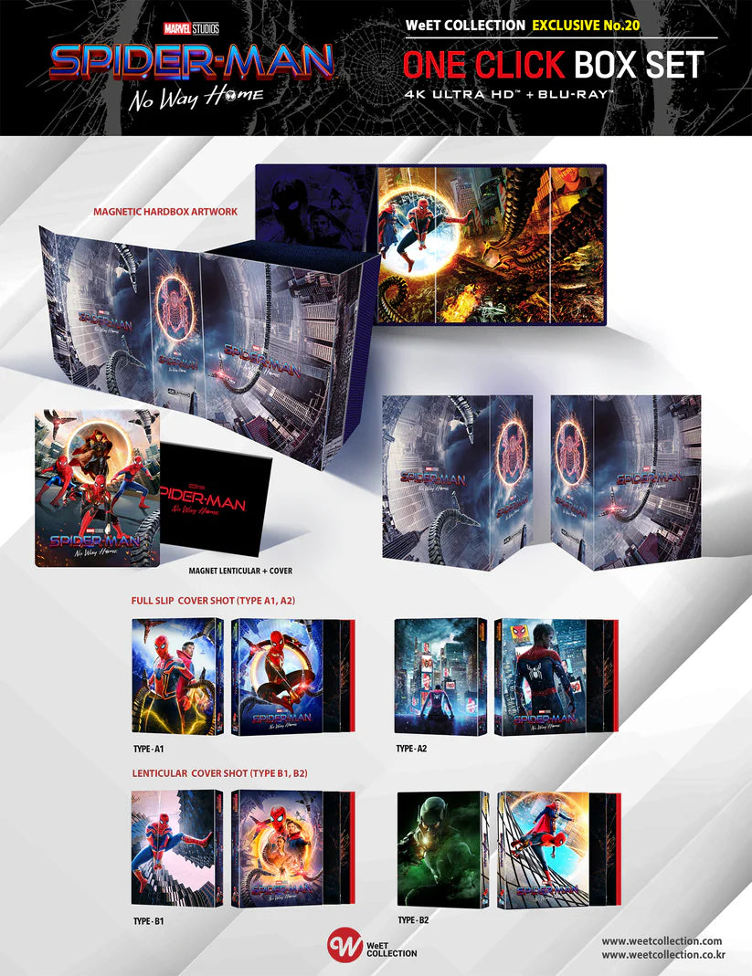 Spider-Man : No Way Home 4K Blu-ray Steelbook WeET Collection Exclusive #20 One Click Box Set - PREORDER