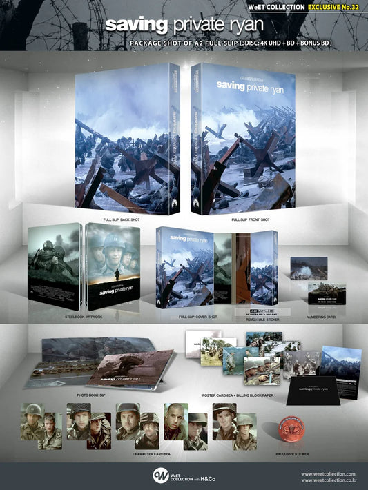 Saving Private Ryan 4K + Blu-ray + Bonus Blu-ray Steelbook WeET Collection Exclusive #32 Full Slip A2 - PREORDER