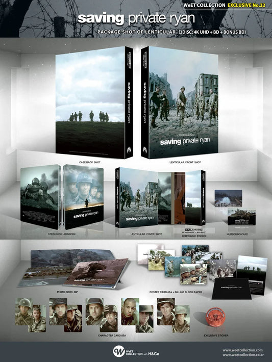 Saving Private Ryan 4K + Blu-ray + Bonus Blu-ray Steelbook WeET Collection Exclusive #32 Lenticular Slip B - PREORDER