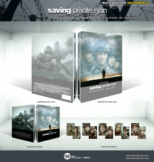 Saving Private Ryan 4K + Blu-ray + Bonus Blu-ray Steelbook WeET Collection Exclusive #32 Quarter Slip C - PREORDER