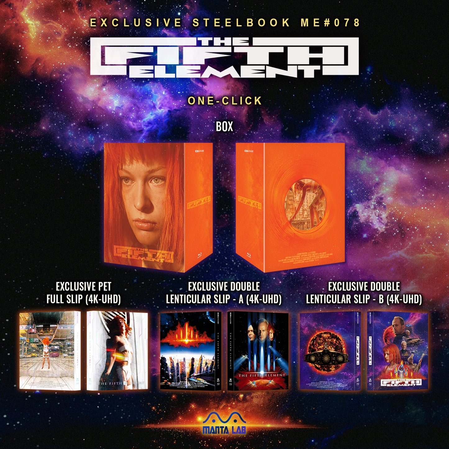 The Fifth Element 4K UHD Steelbook Manta Lab Exclusive ME#78 One Click Box Set - PREORDER