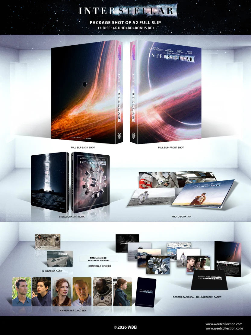 Interstellar 4K + Blu-ray + Bonus Blu-ray Steelbook WeET Collection Exclusive #31 Full Slip A2 - PREORDER