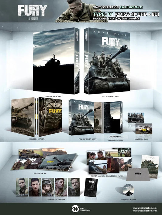 Fury 4K + Blu-ray Steelbook WeET Collection Exclusive #33 Lenticular Slip B - PREORDER
