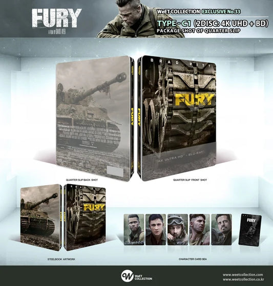 Fury 4K + Blu-ray Steelbook WeET Collection Exclusive #33 Quarter Slip C - PREORDER