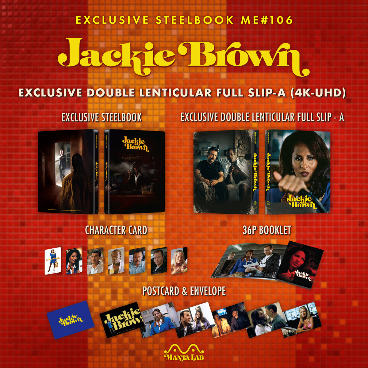 Jackie Brown 4K Blu-ray Steelbook Manta Lab Exclusive ME#106 Double Lenticular Full Slip A - PREORDER