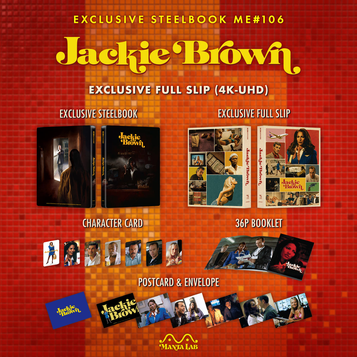 Jackie Brown 4K Blu-ray Steelbook Manta Lab Exclusive ME#106 Full Slip - PREORDER