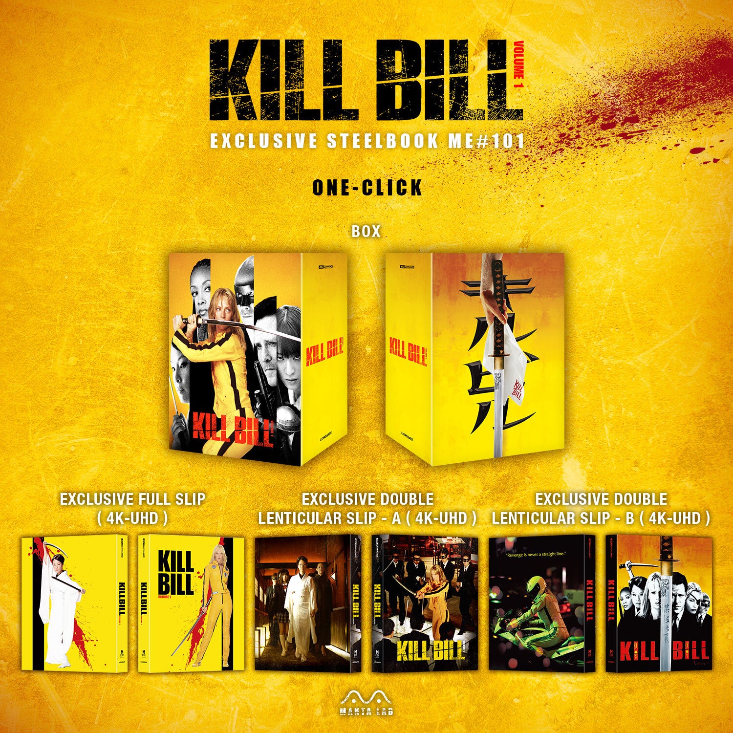 Kill Bill Vol.1 4K Blu-ray Steelbook Manta Lab Exclusive ME#101
