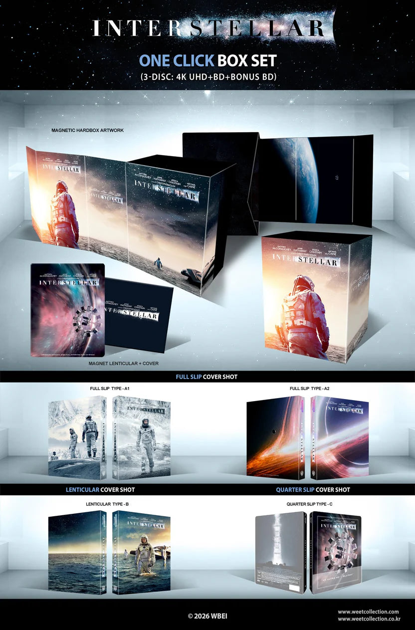 Interstellar 4K + Blu-ray + Bonus Blu-ray Steelbook WeET Collection Exclusive #31 One Click Box Set - PREORDER