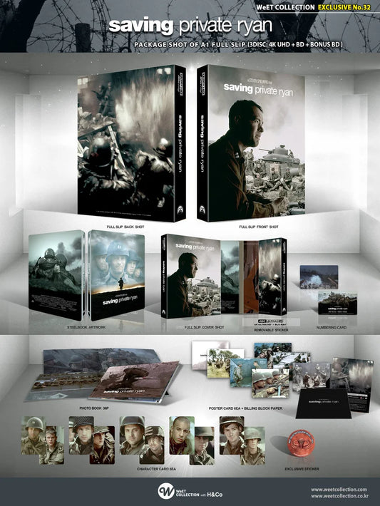 Saving Private Ryan 4K + Blu-ray + Bonus Blu-ray Steelbook WeET Collection Exclusive #32 Full Slip A1 - PREORDER