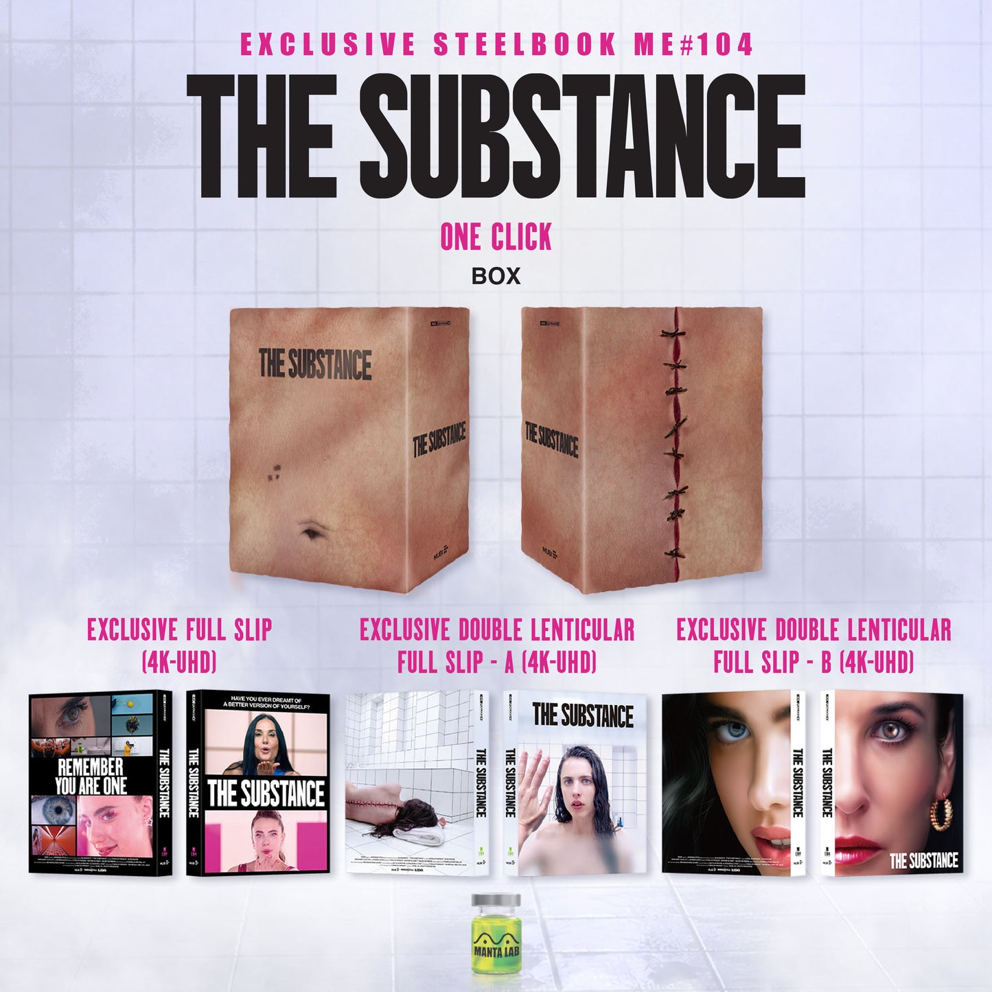 The Substance 4K Blu-ray Steelbook Manta Lab Exclusive ME#104 One Click Box Set - PREORDER