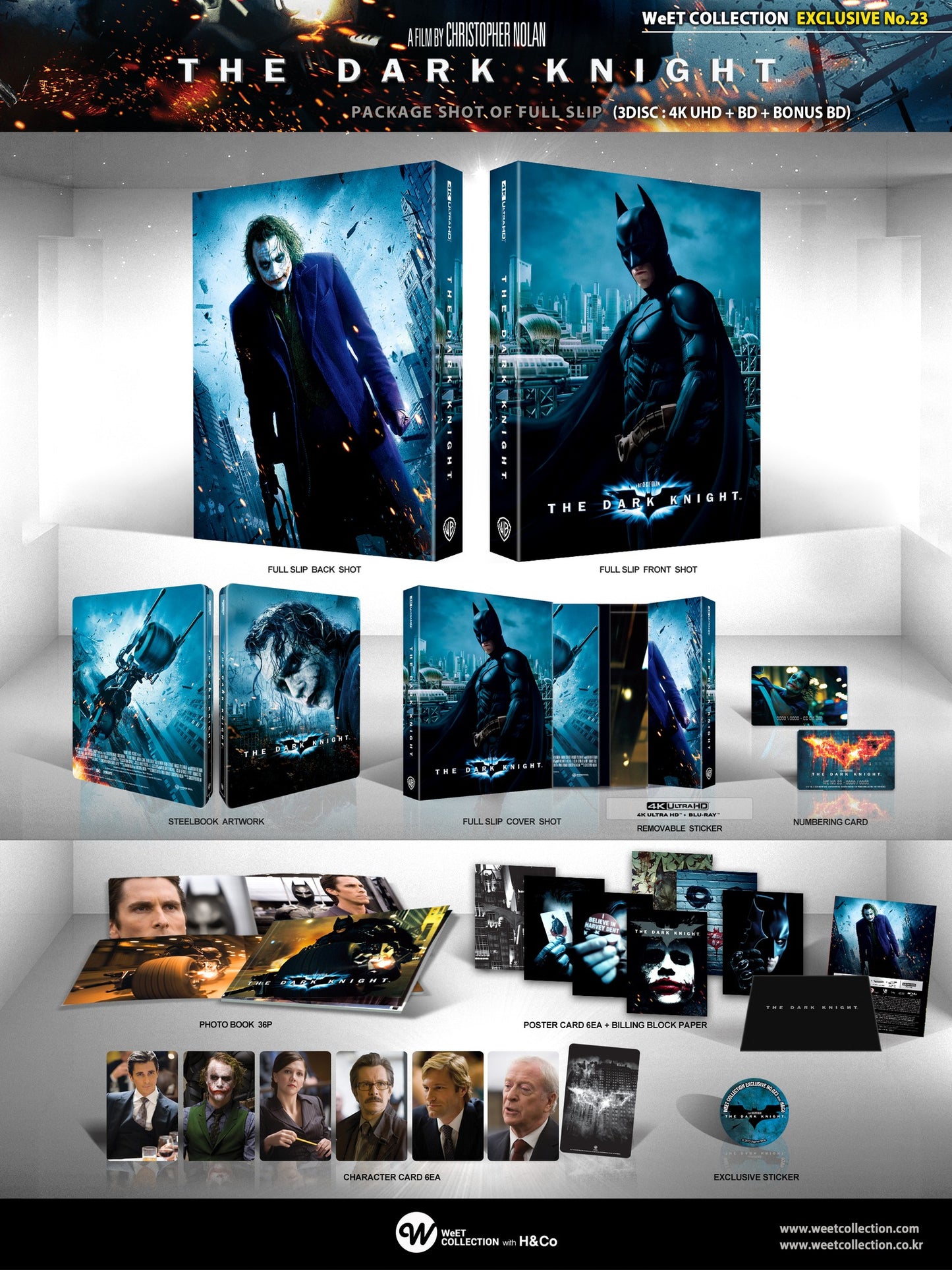 The Dark Knight 4K+2D Blu-ray Steelbook WeET Collection Exclusive #23 Full Slip - PREORDER