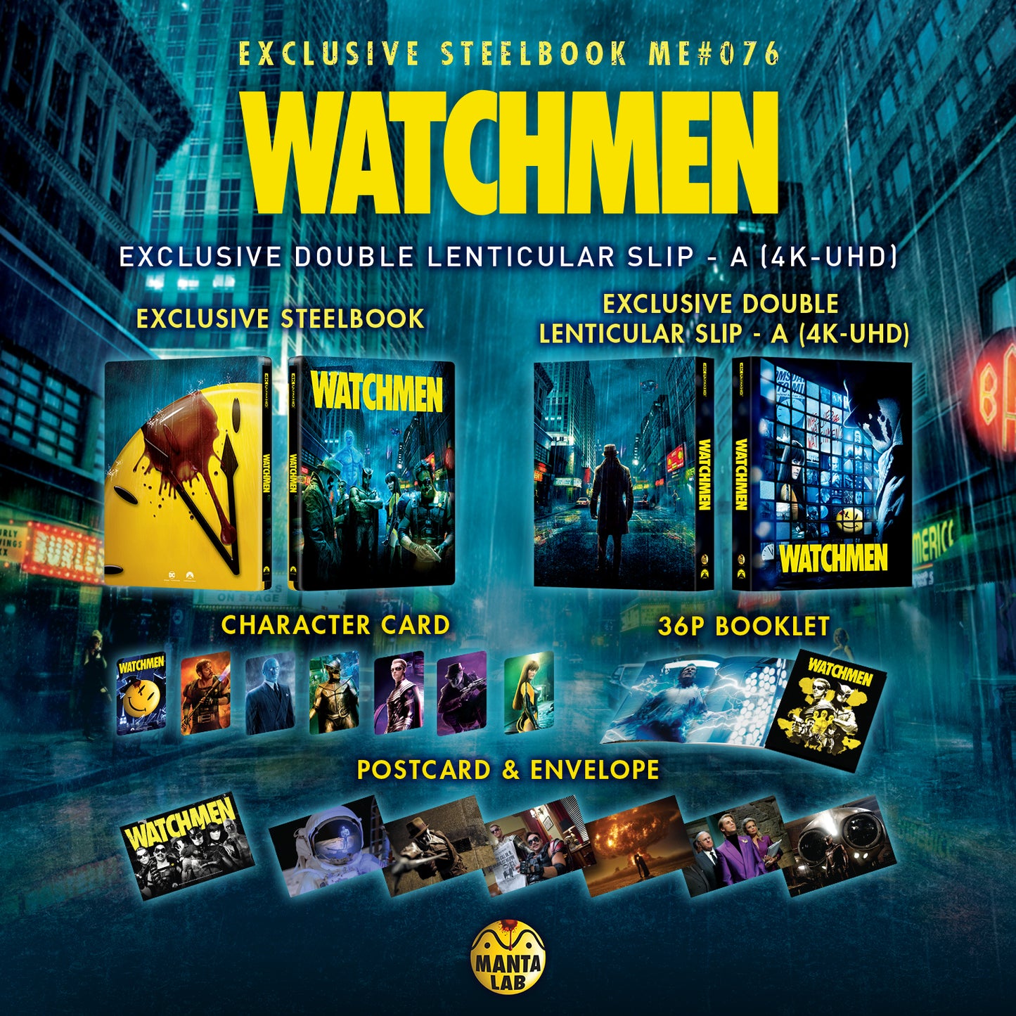 Watchmen 4K UHD Steelbook Manta Lab Exclusive ME#76 Double Lenticular Full Slip A - PREORDER